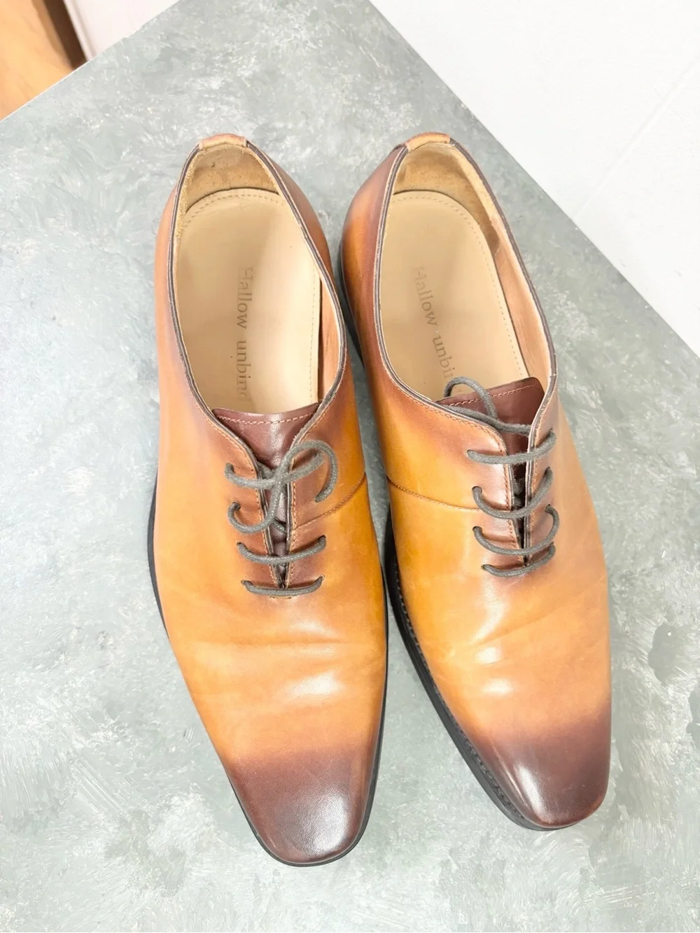 Hallow Unbind Men's Handmade Leather Dress Shoes Full Grain Size 9.5 US new